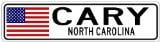 CARY, NORTH CAROLINA - USA Flag Aluminum City Sign